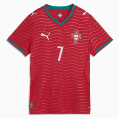2026 Portugal Women's Stadium Home Ronaldo #7 Soccer Jersey Club Red-Green Lagoon - Puma