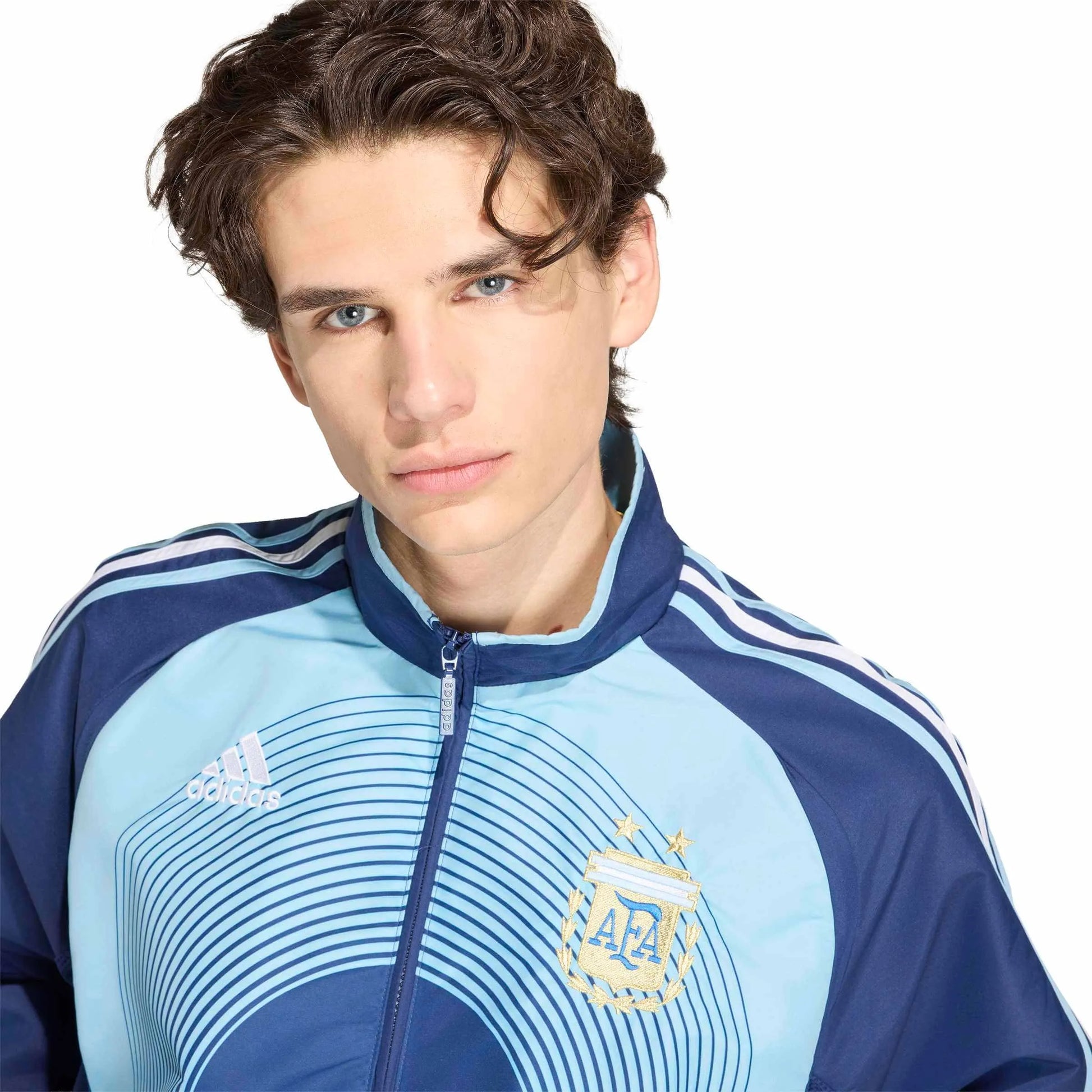 2006 Argentina Men's Retro Away Track Top Dark Blue - Adidas
