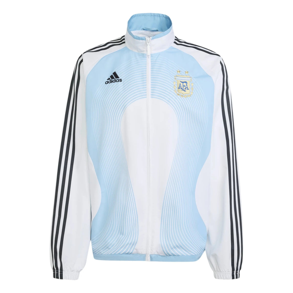 2006 Argentina Men's Retro Home Track Top White / Clear Blue - Adidas
