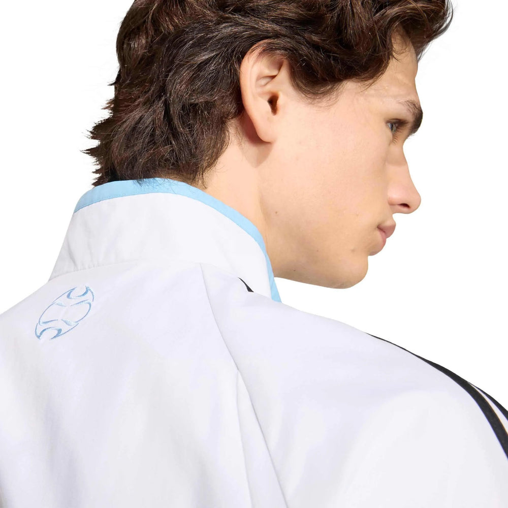 2006 Argentina Men's Retro Home Track Top White / Clear Blue - Adidas