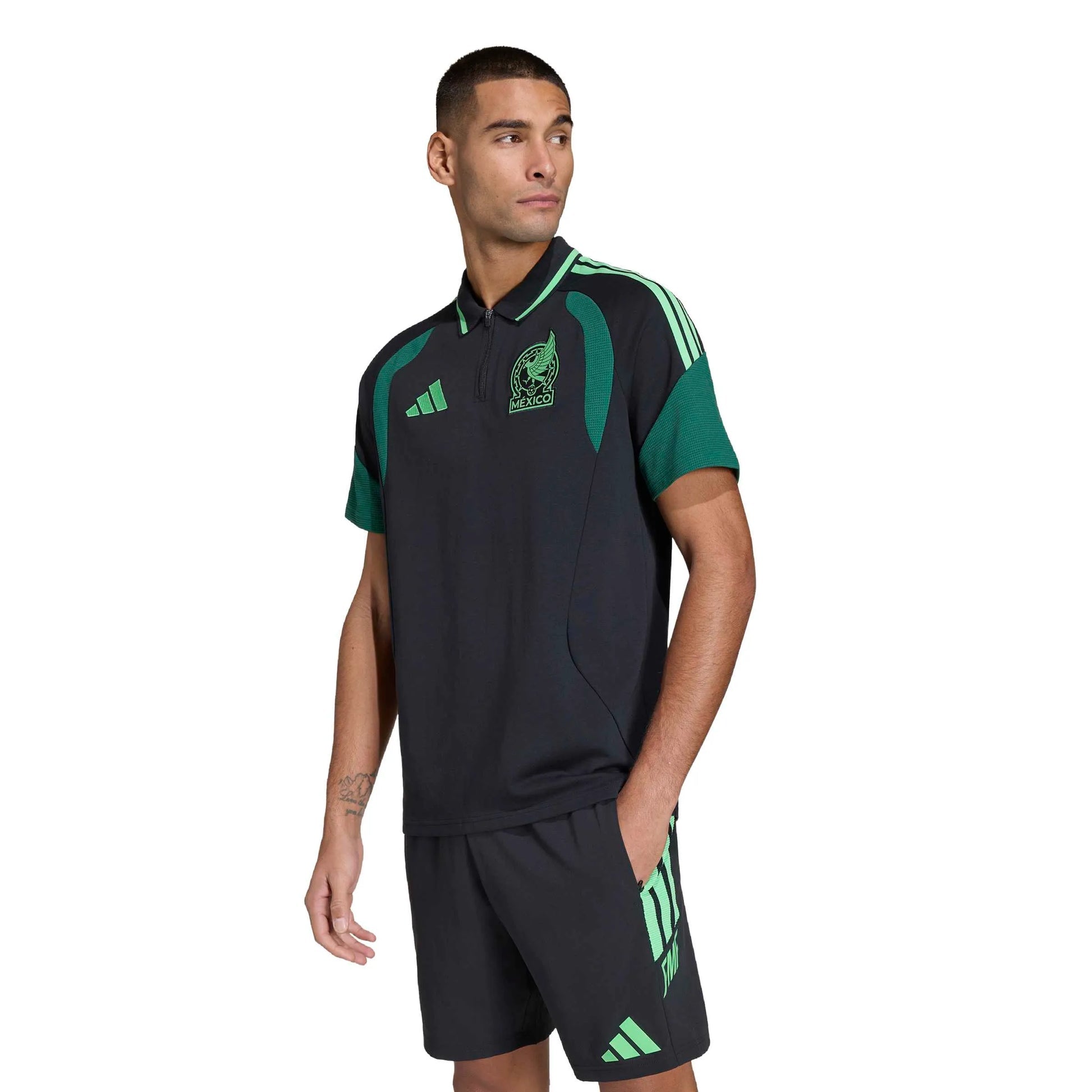 2026 Mexico Men's Tiro Polo Shirt Black / Green - Adidas