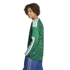 2026 Mexico Youth Stadium Home Long-Sleeve Soccer Jersey Bold Green - Adidas