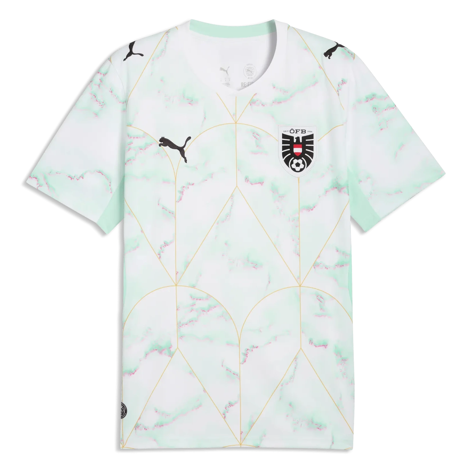 2026 Austria Men's Stadium Away Soccer Jersey Puma White-Mint Melt - Puma