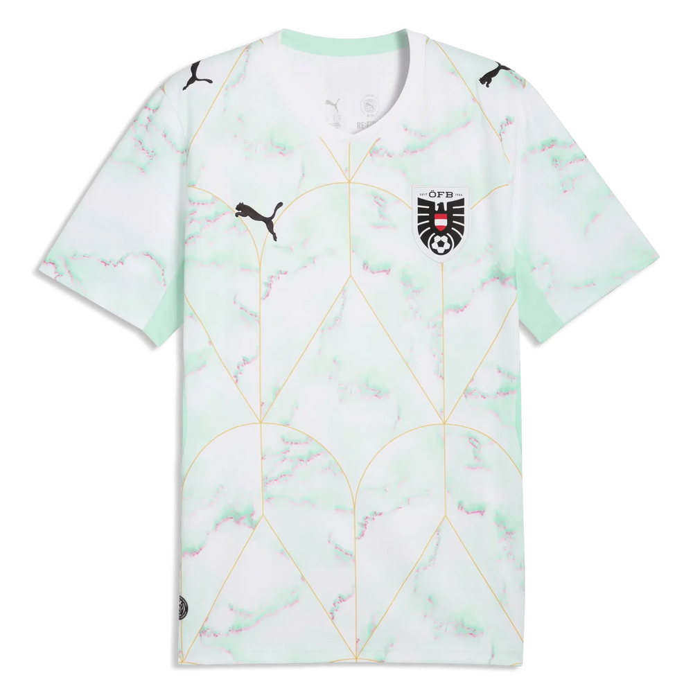 2026 Austria Men's Stadium Away Soccer Jersey Puma White-Mint Melt - Puma