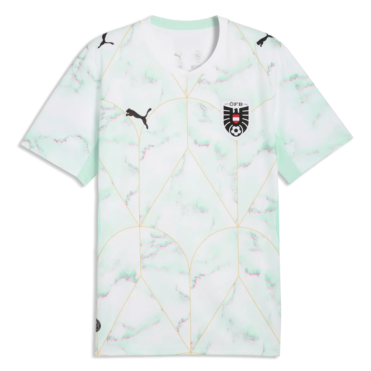 2026 Austria Men's Stadium Away Soccer Jersey Puma White-Mint Melt - Puma