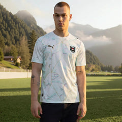 2026 Austria Men's Stadium Away Soccer Jersey Puma White-Mint Melt - Puma