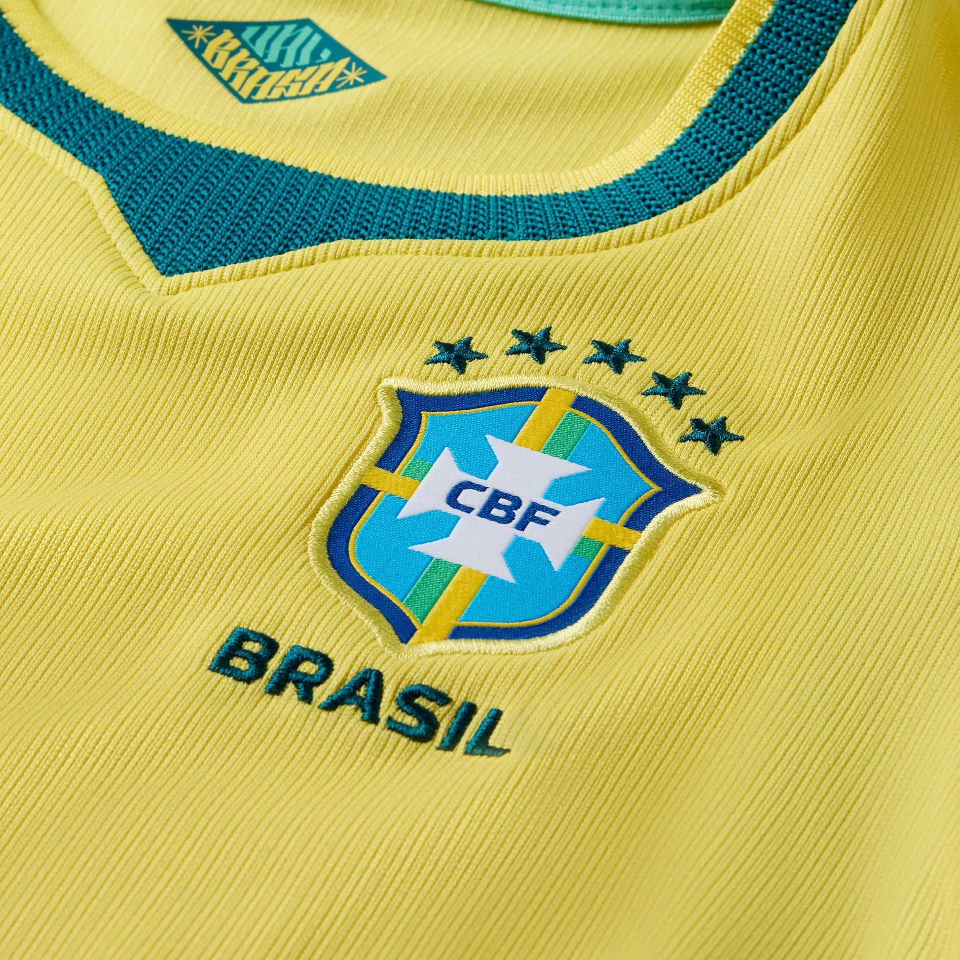 2026-27 Brazil Little Kids' Stadium Home Kit Canary/Light Menta/Geode Teal - Nike