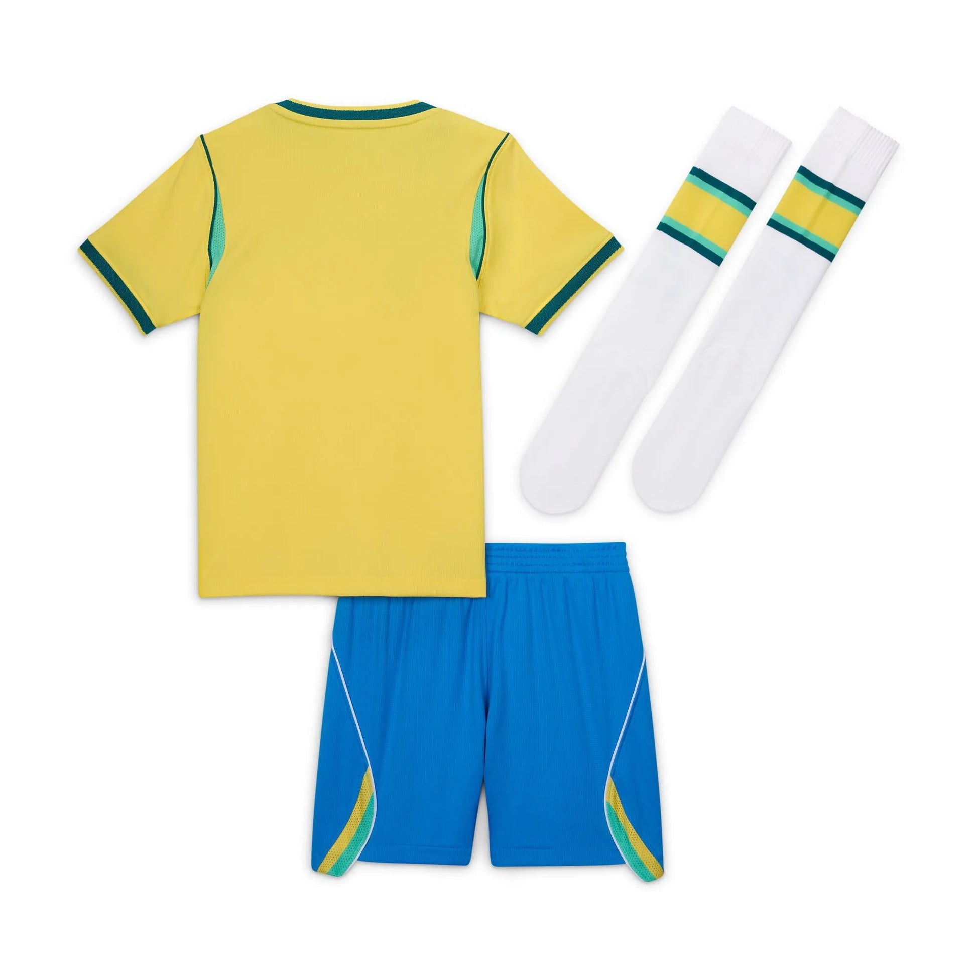 2026-27 Brazil Little Kids' Stadium Home Kit Canary/Light Menta/Geode Teal - Nike