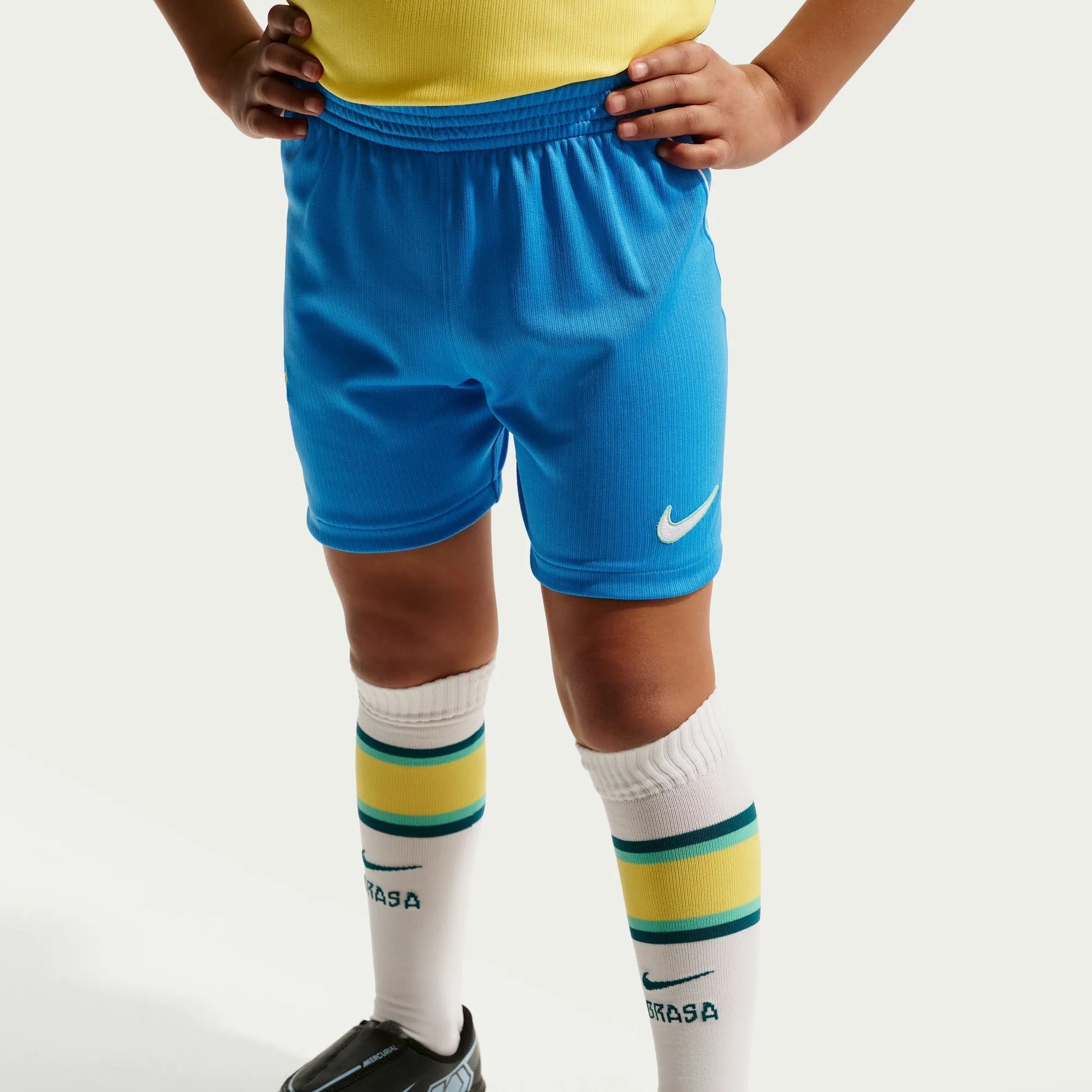 2026-27 Brazil Little Kids' Stadium Home Kit Canary/Light Menta/Geode Teal - Nike
