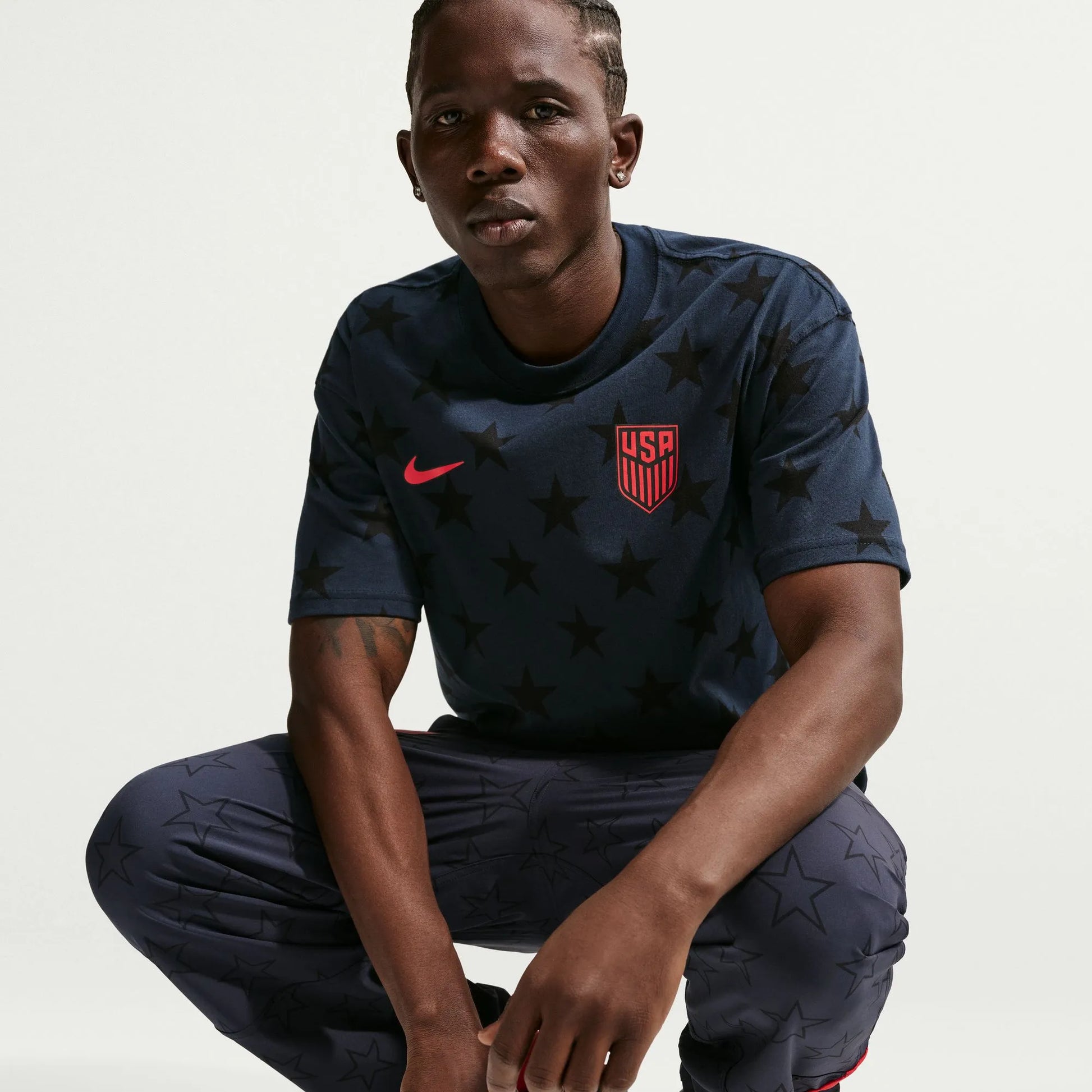 2026-27 USMNT Men's All Over Print Tee Dark Obsidian - Nike