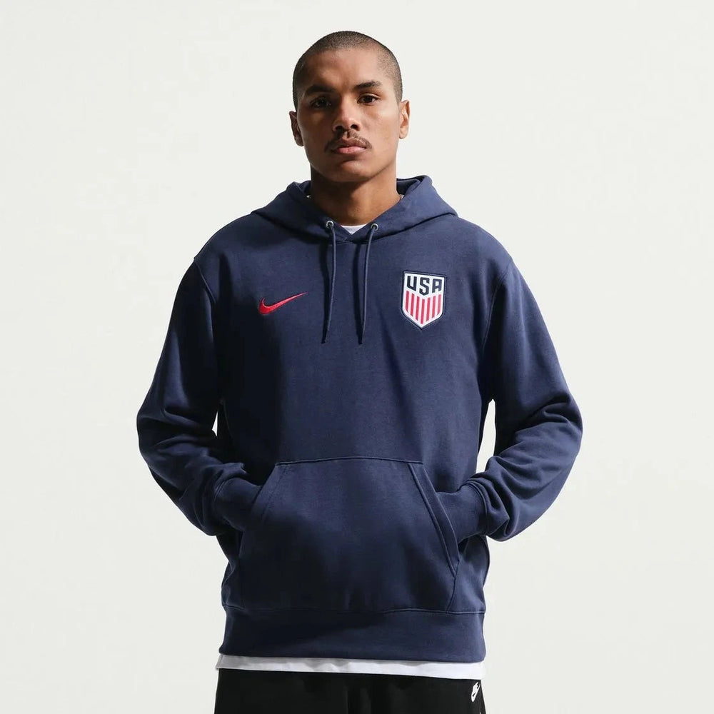 2026-27 USMNT Men's Club Fleece Pullover Hoodie Midnight Navy/University Red - Nike