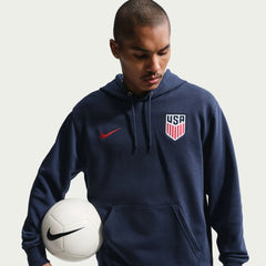 2026-27 USMNT Men's Club Fleece Pullover Hoodie Midnight Navy/University Red - Nike