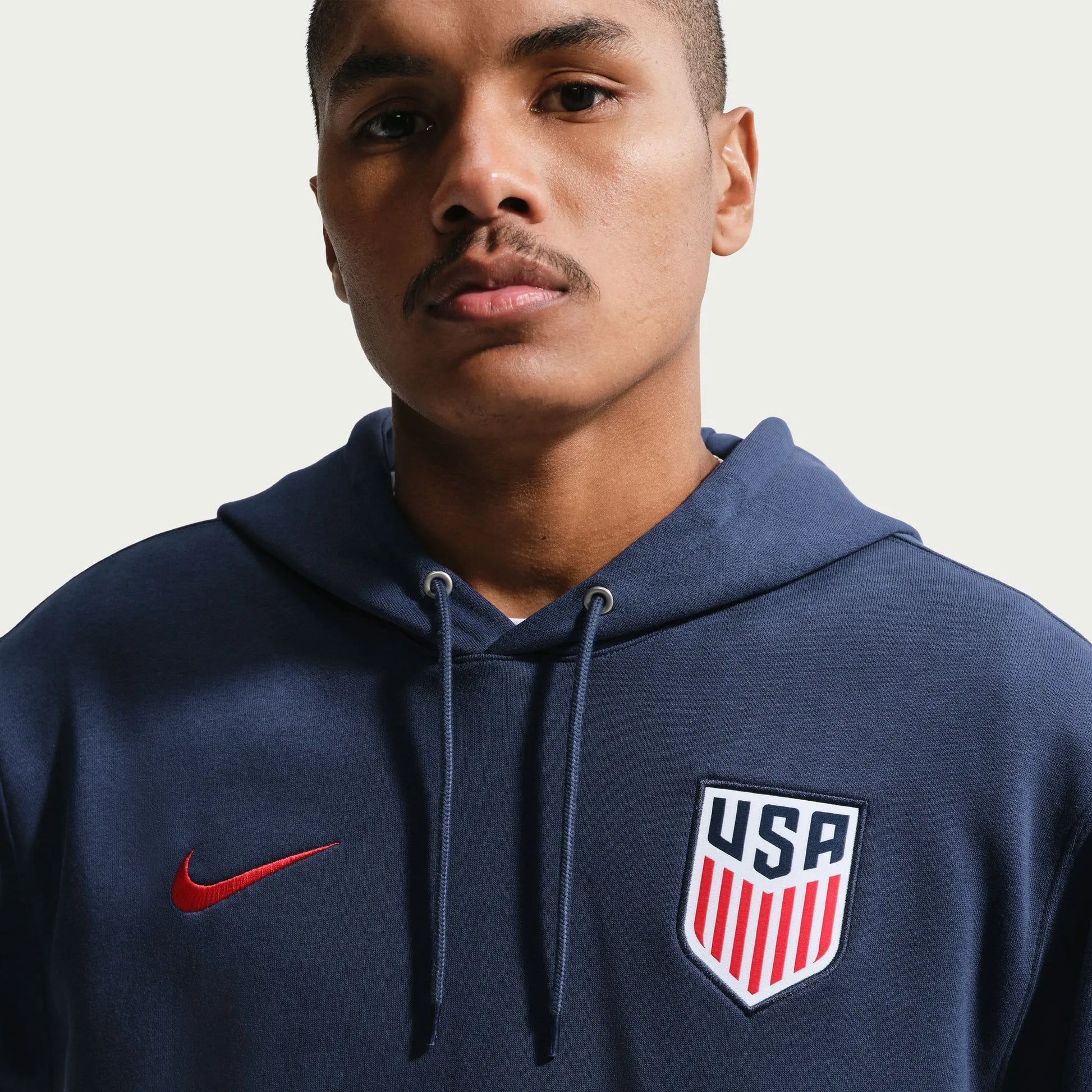2026-27 USMNT Men's Club Fleece Pullover Hoodie Midnight Navy/University Red - Nike