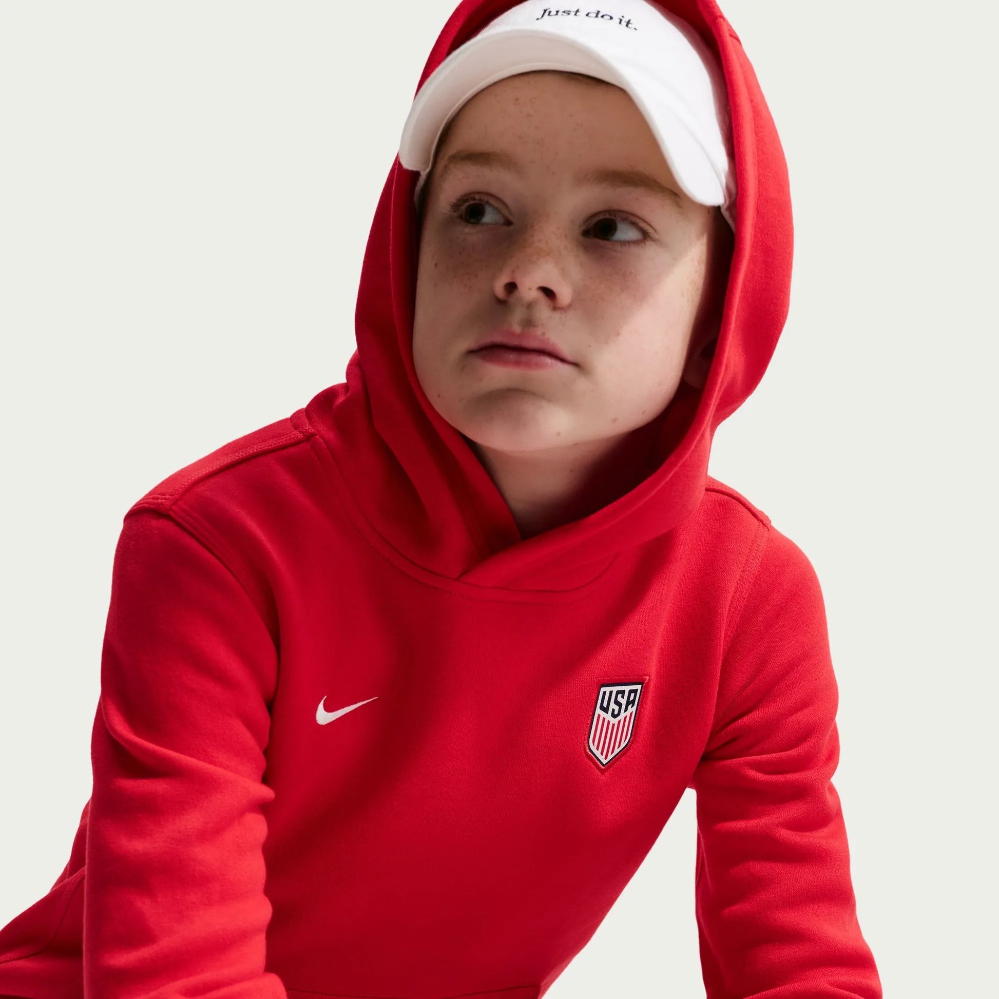 2026-27 USMNT Youth Club Pullover Hoodie University Red/Sail - Nike