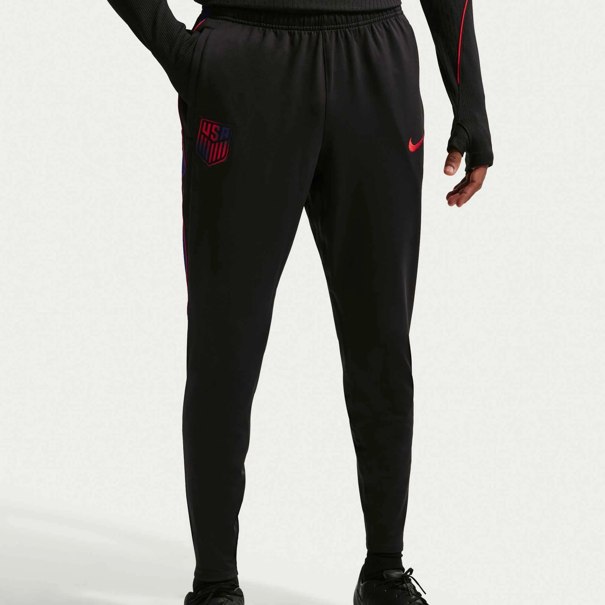 2026-27 USMNT Men's Strike KPZ Pants Black/Deep Royal Blue/Challenge Red - Nike