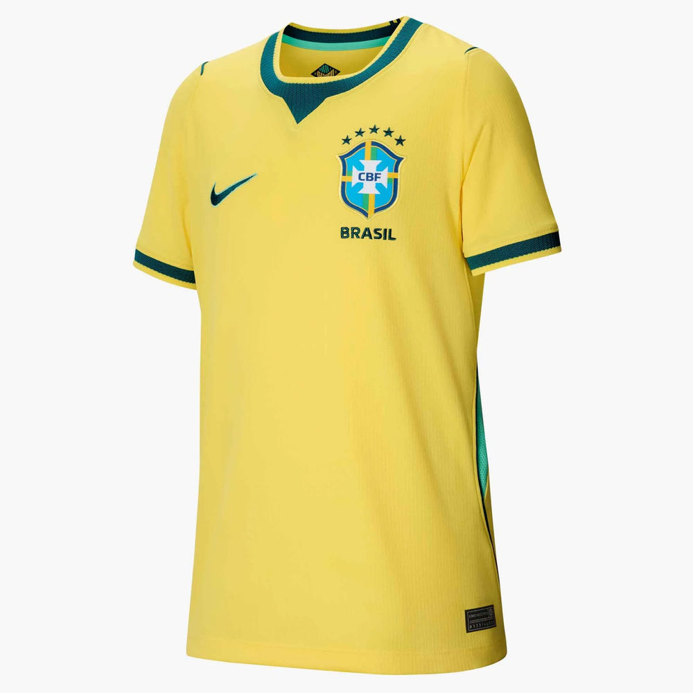 2026-27 Brazil Youth Stadium Home Soccer Jersey Canary/Light Menta/Geode Teal - Nike