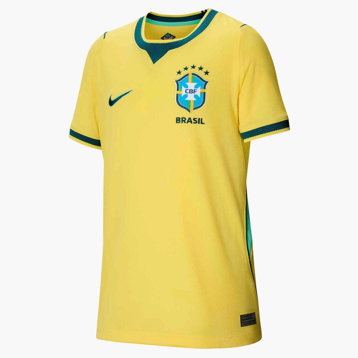 2026-27 Brazil Youth Stadium Home Soccer Jersey Canary/Light Menta/Geode Teal - Nike