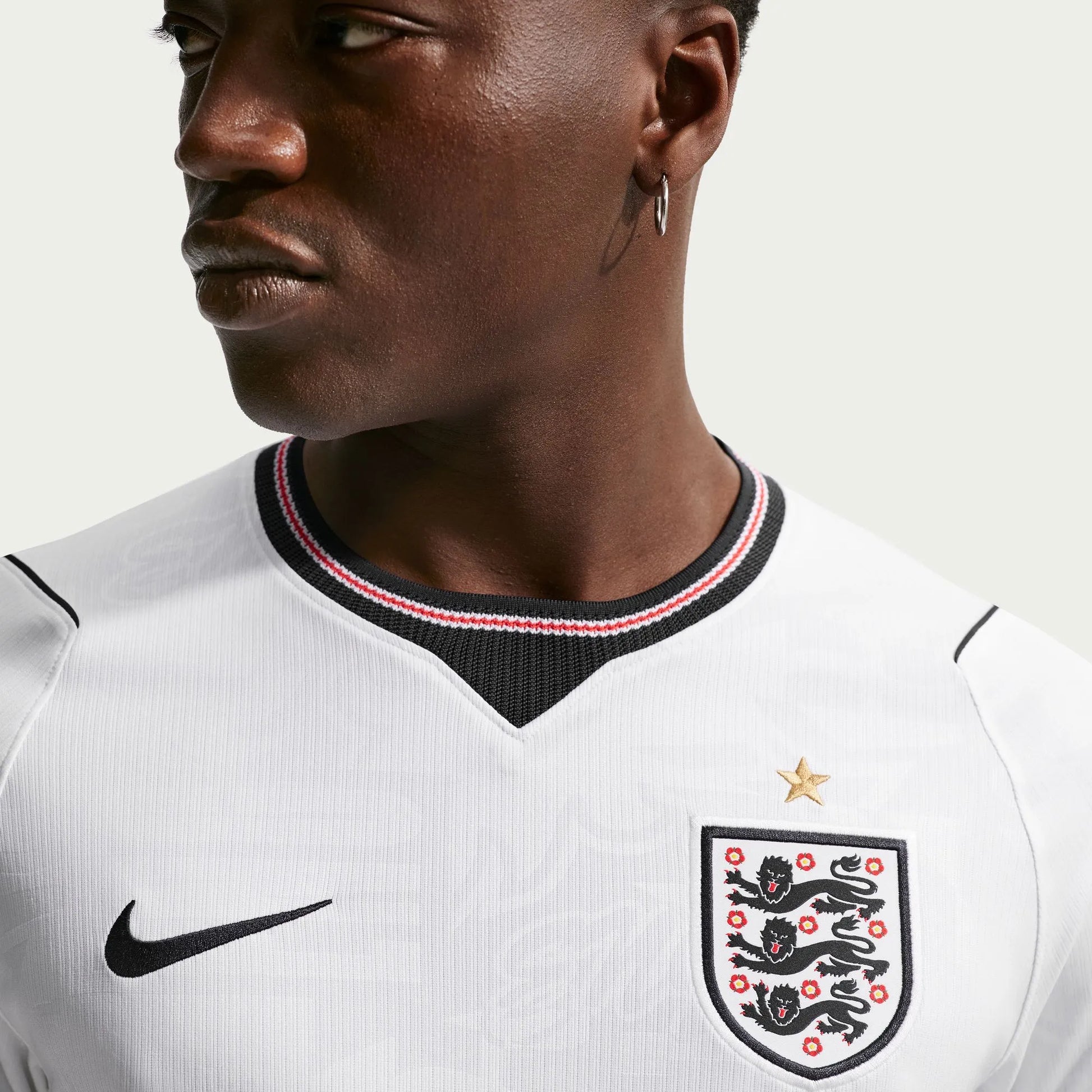 2026-27 England Men's Stadium Home Soccer Jersey White/Speed Red/Obsidian/Obsidian - Nike