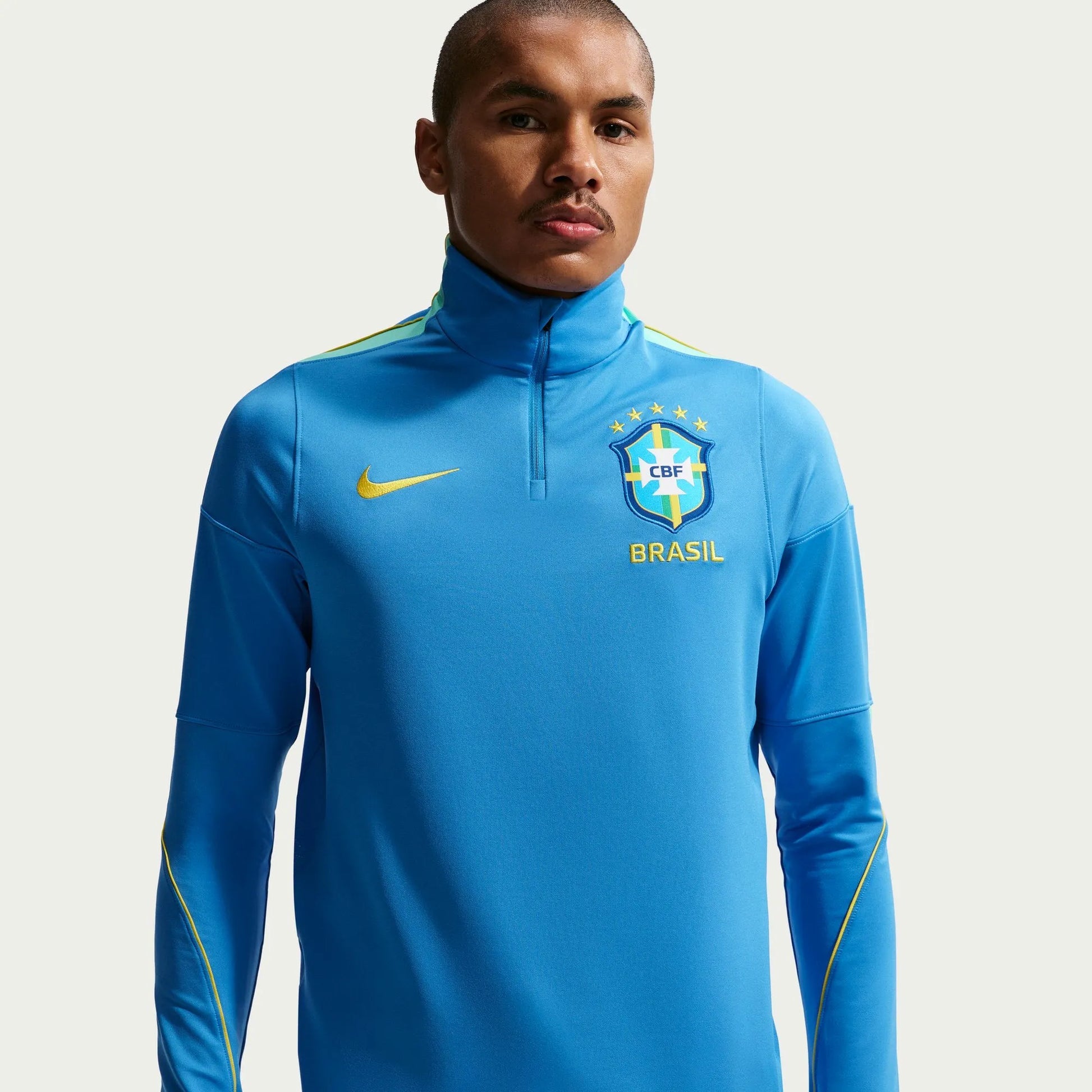 2026-27 Brazil Men's Strike Drill Top Light Photo Blue/Light Menta/Midwest Gold - Nike