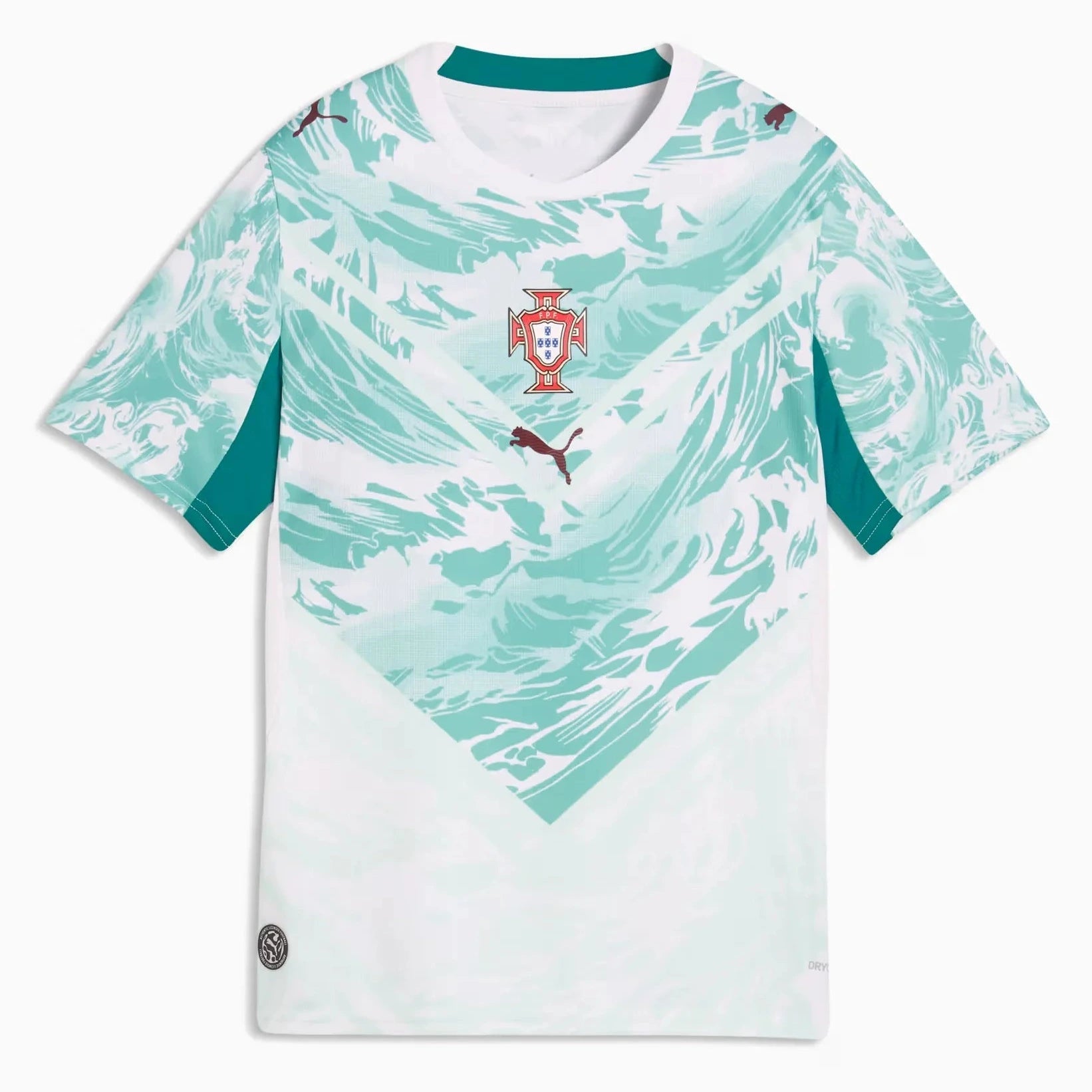 2026-27 Portugal Youth Stadium Away Soccer Jersey Puma White-Green Lagoon - Puma