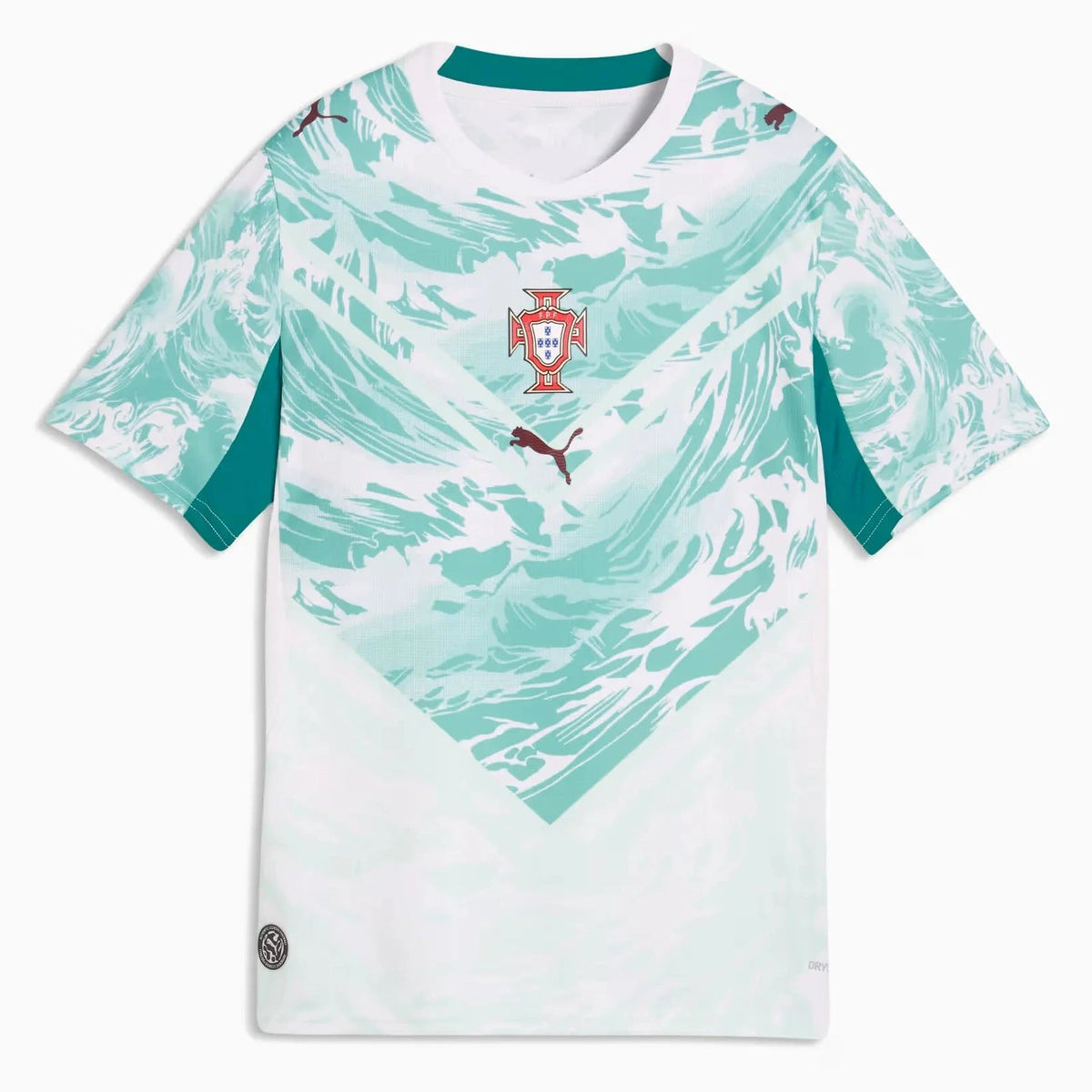 2026-27 Portugal Youth Stadium Away Soccer Jersey Puma White-Green Lagoon - Puma