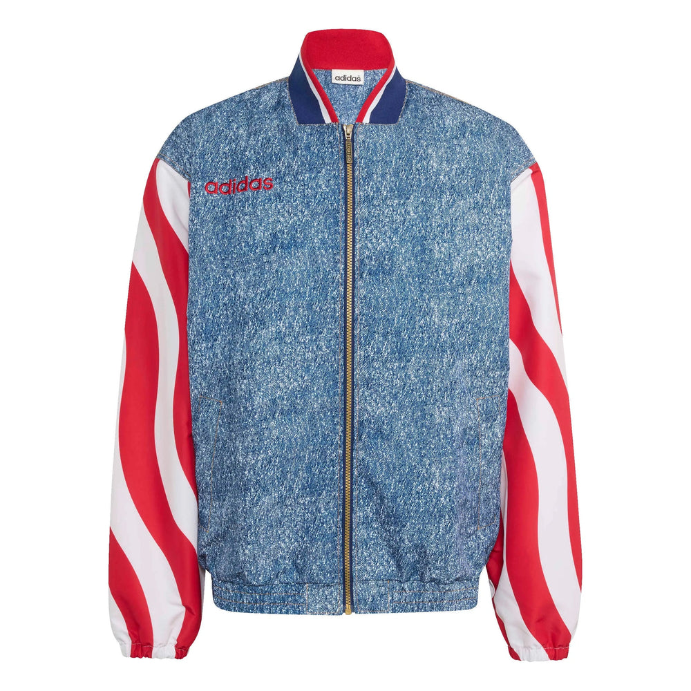 USA Men's Denim Graphic Track Top White / Dark Blue - Adidas