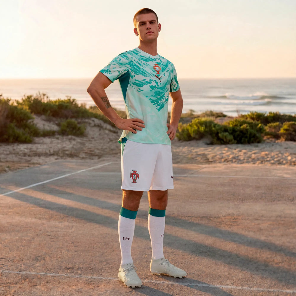 2026-27 Portugal Men's Stadium Away Shorts Puma White-Green Lagoon - Puma