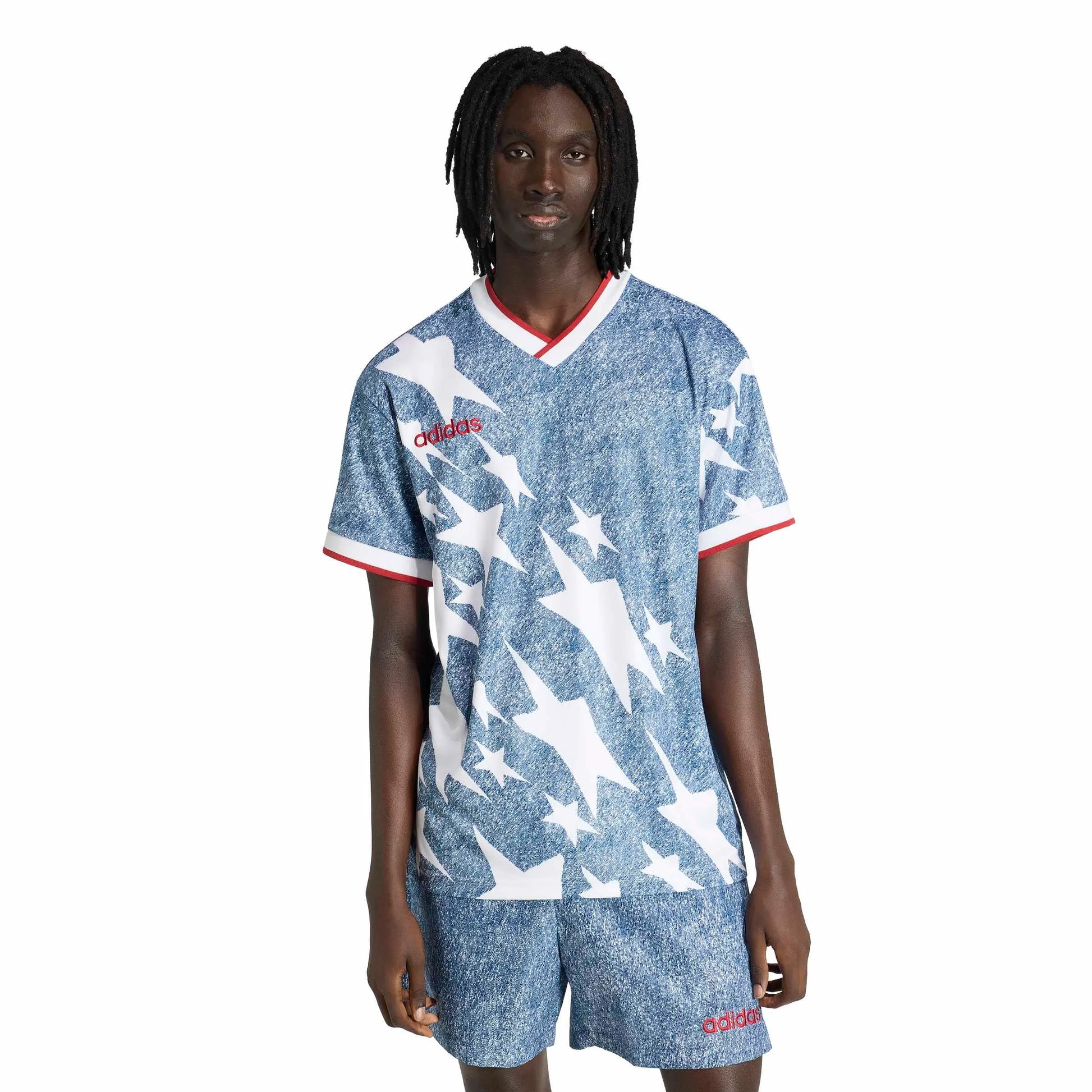 USA Men's Denim Graphic Jersey White / Dark Blue - Adidas