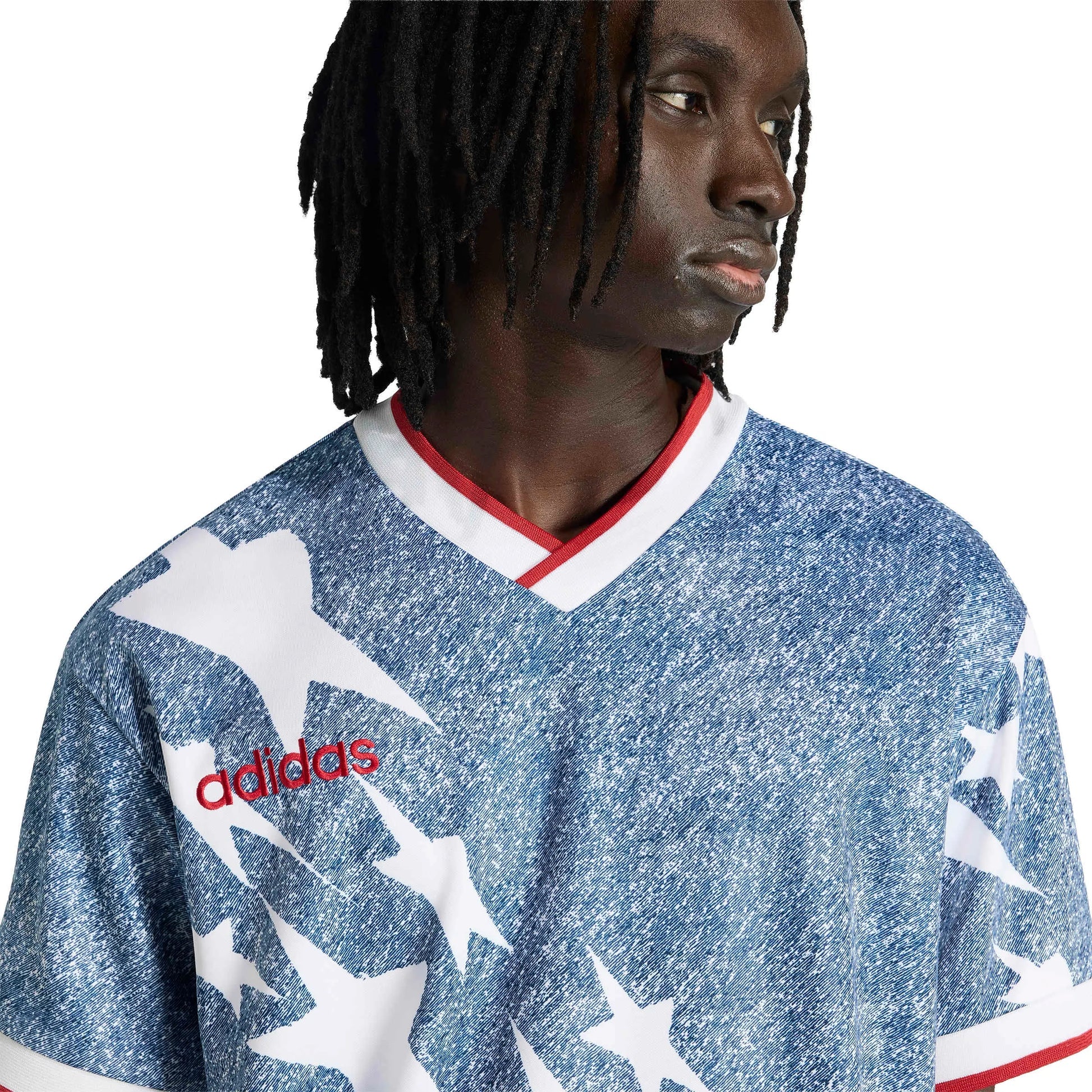 USA Men's Denim Graphic Jersey White / Dark Blue - Adidas
