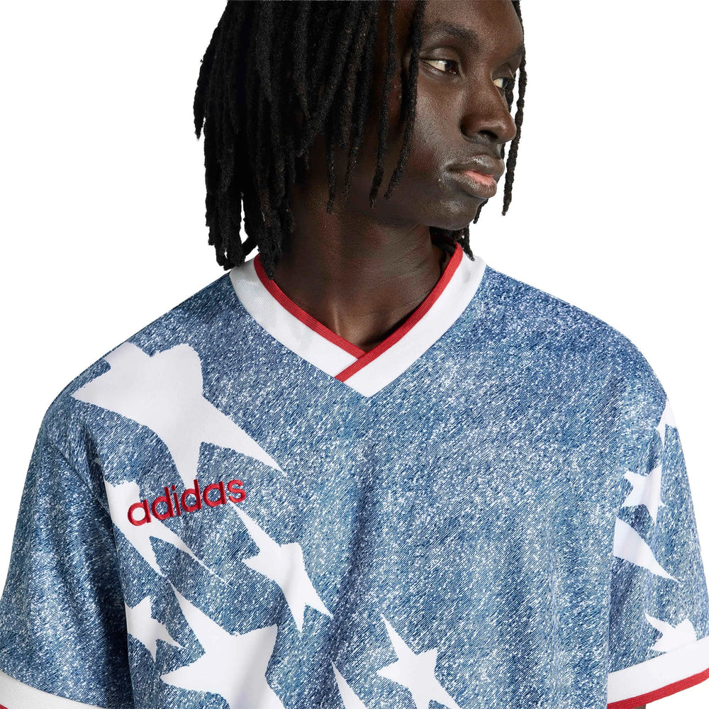 USA Men's Denim Graphic Jersey White / Dark Blue - Adidas