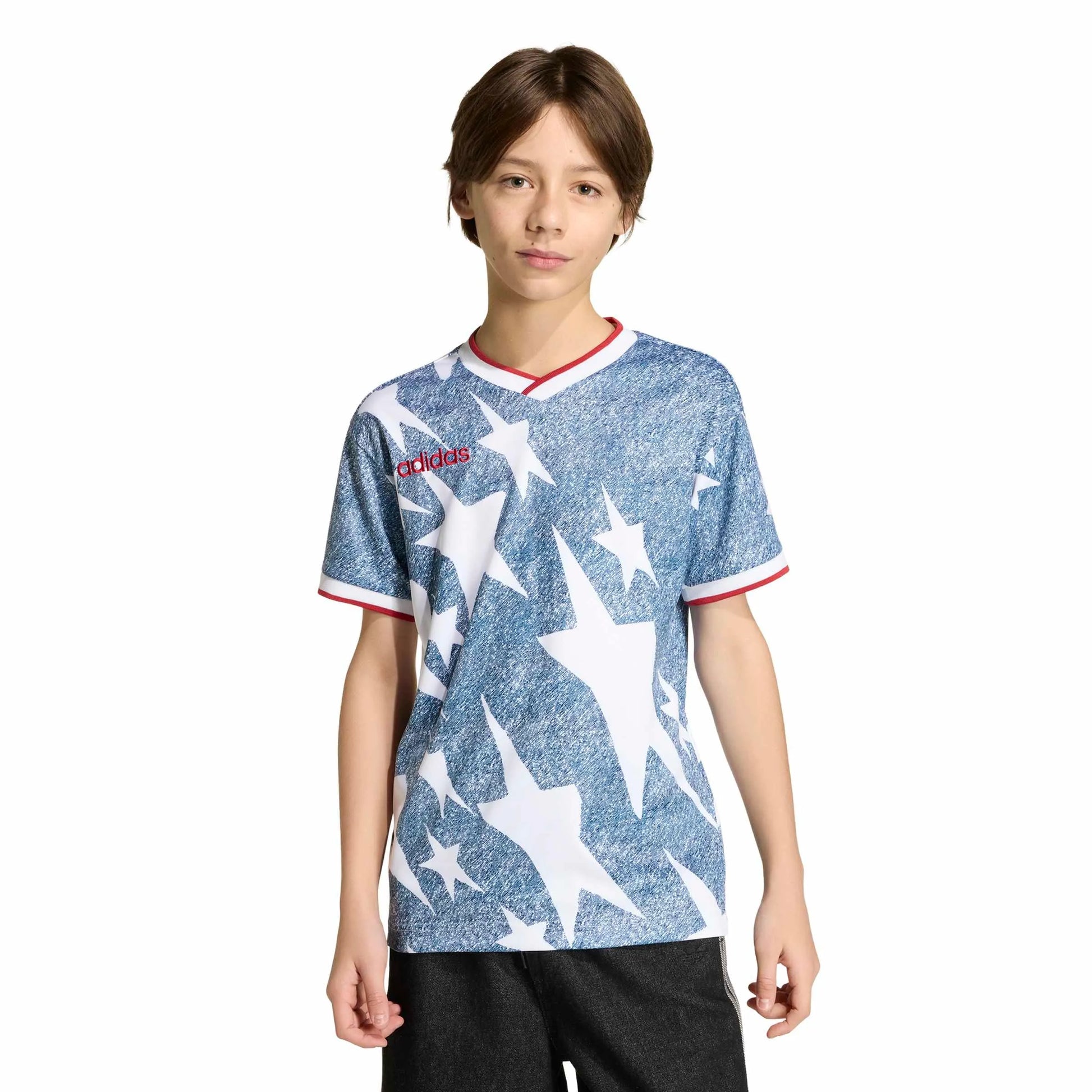 USA Youth Denim Graphic Jersey White / Dark Blue - Adidas