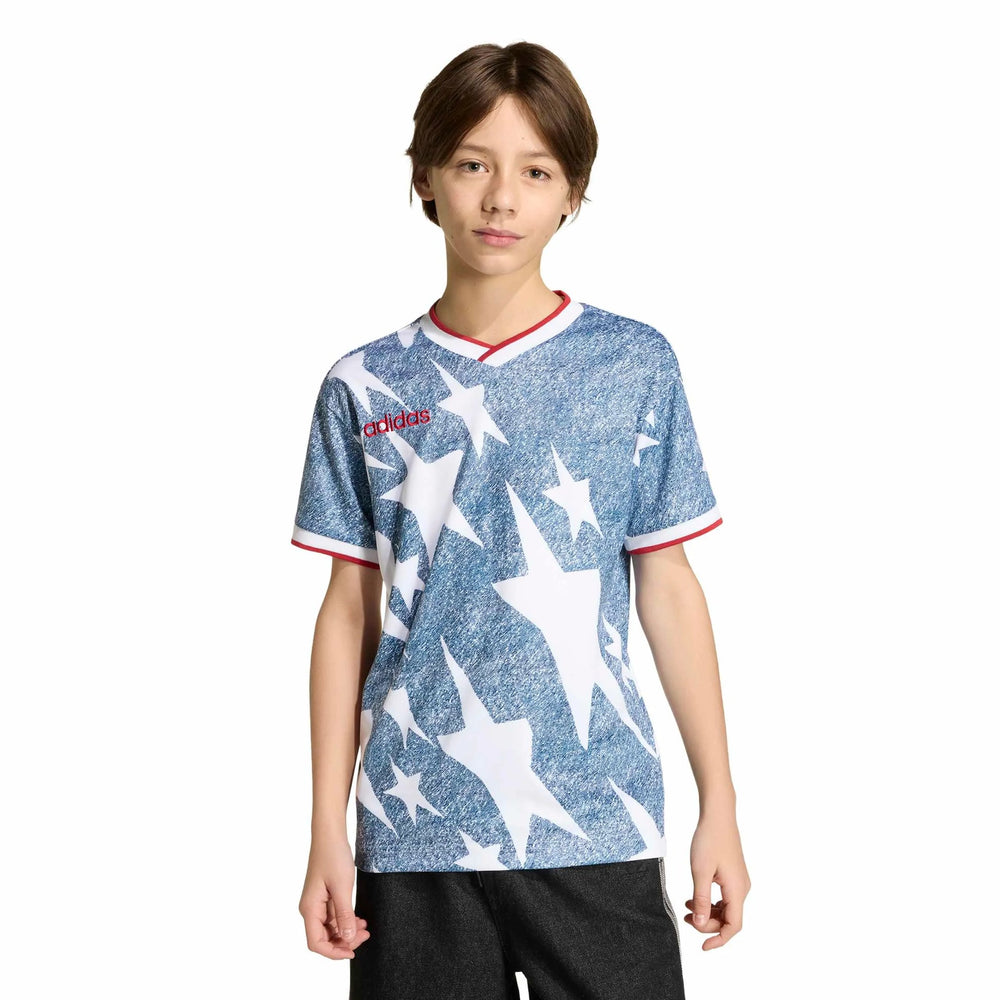 USA Youth Denim Graphic Jersey White / Dark Blue - Adidas