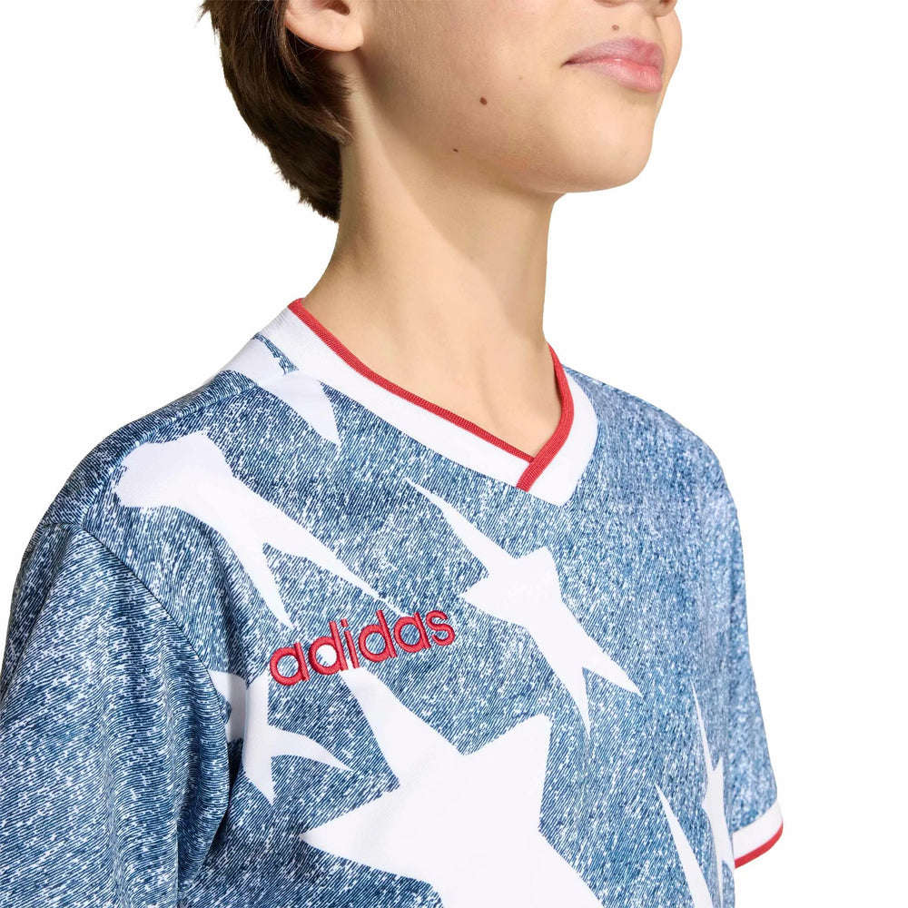 USA Youth Denim Graphic Jersey White / Dark Blue - Adidas