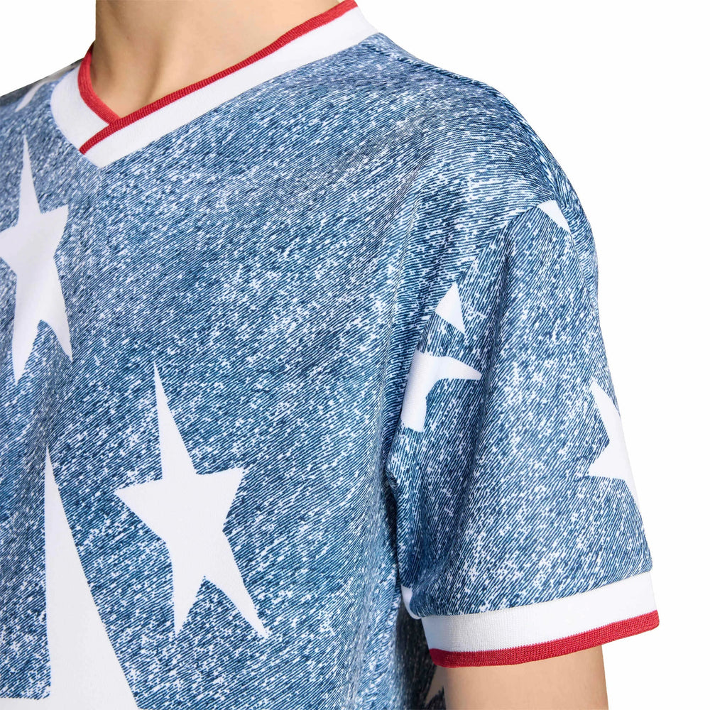 USA Youth Denim Graphic Jersey White / Dark Blue - Adidas