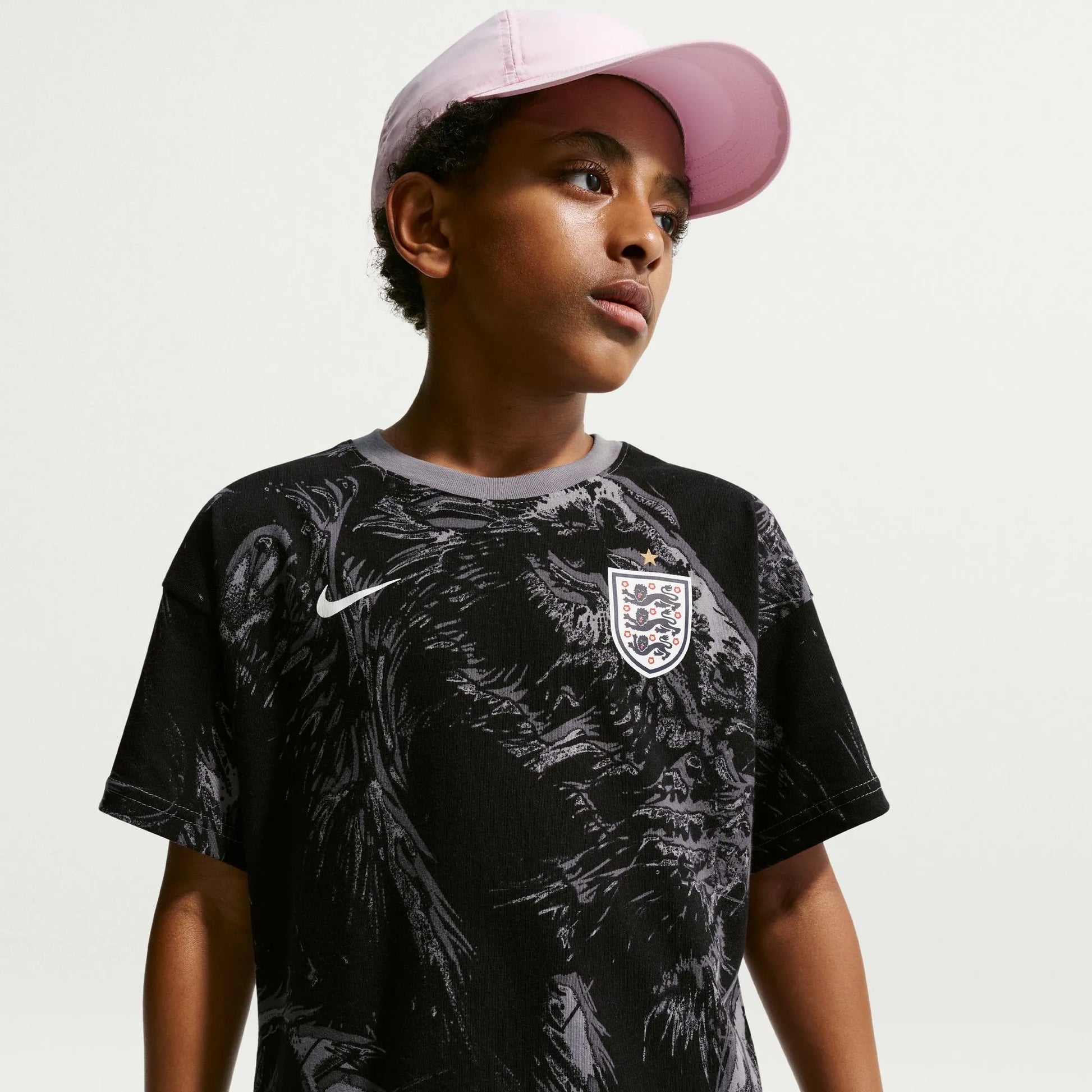2026-27 England Youth All Over Print Tee Dark Steel Grey - Nike