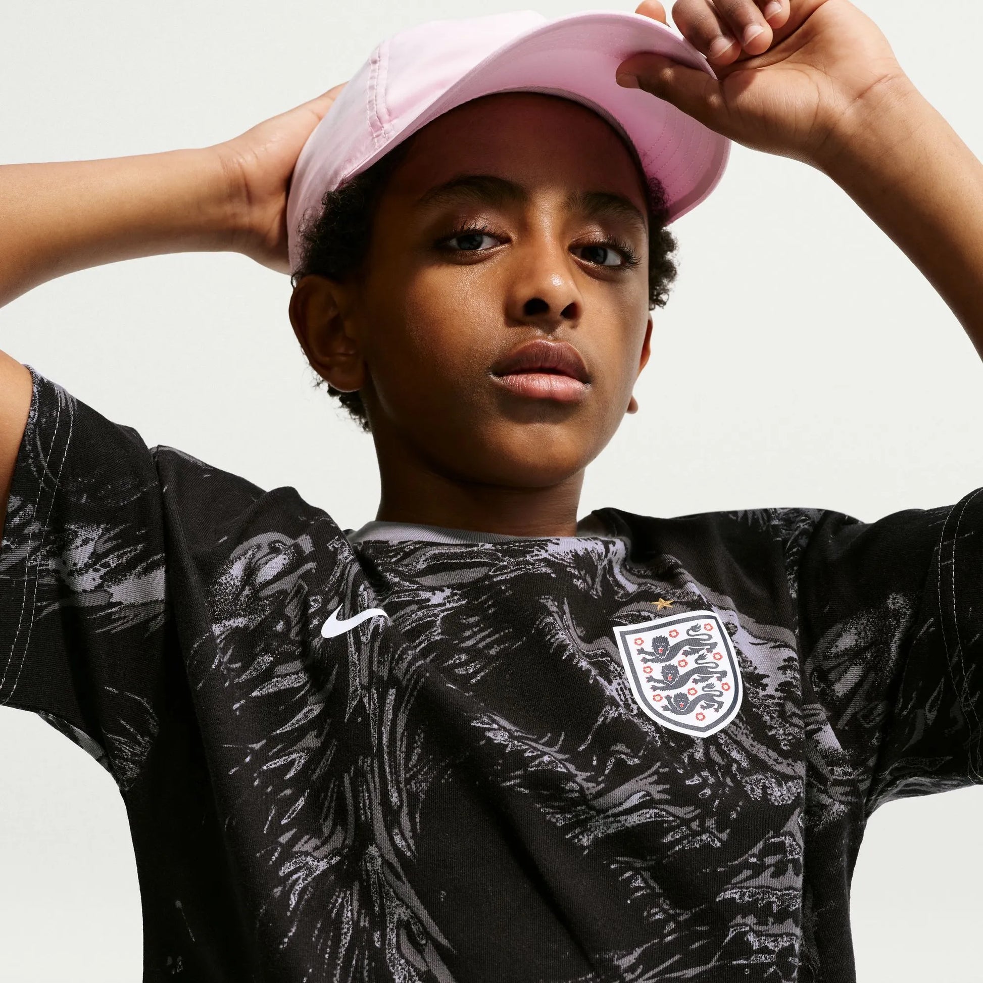 2026-27 England Youth All Over Print Tee Dark Steel Grey - Nike