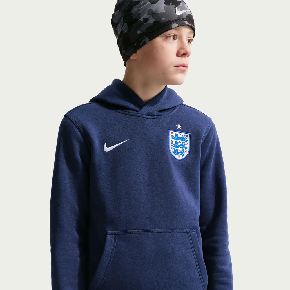 2026-27 England Youth Club Pullover Hoodie Midnight Navy/White - Nike