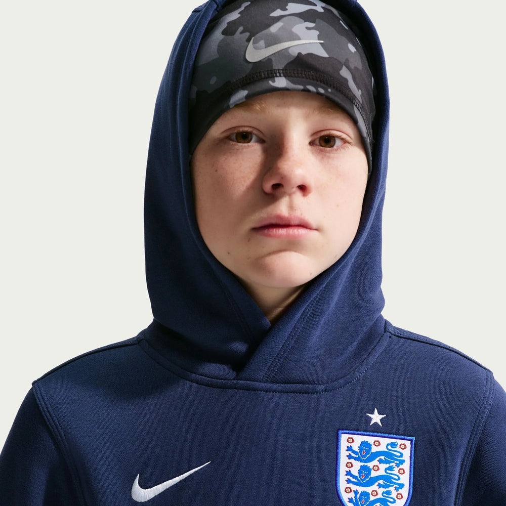 2026-27 England Youth Club Pullover Hoodie Midnight Navy/White - Nike