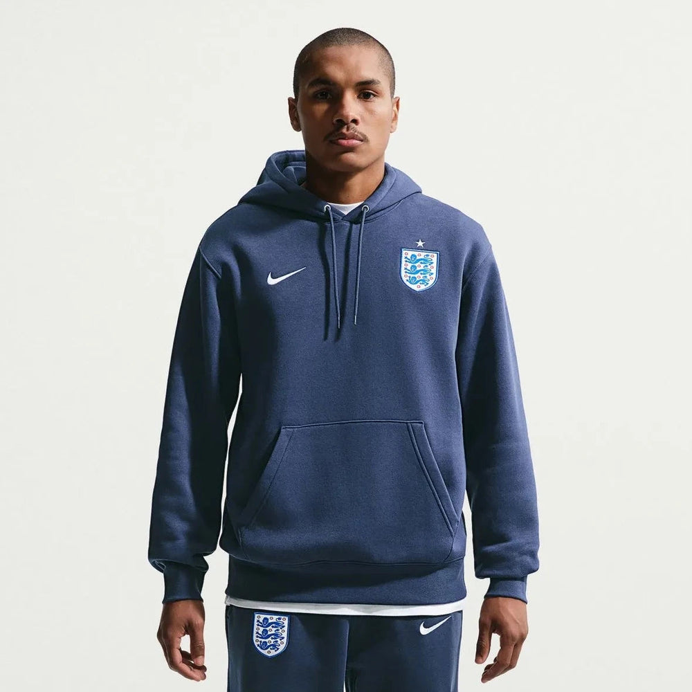 2026-27 England Men's Club Pullover Hoodie Midnight Navy/White - Nike