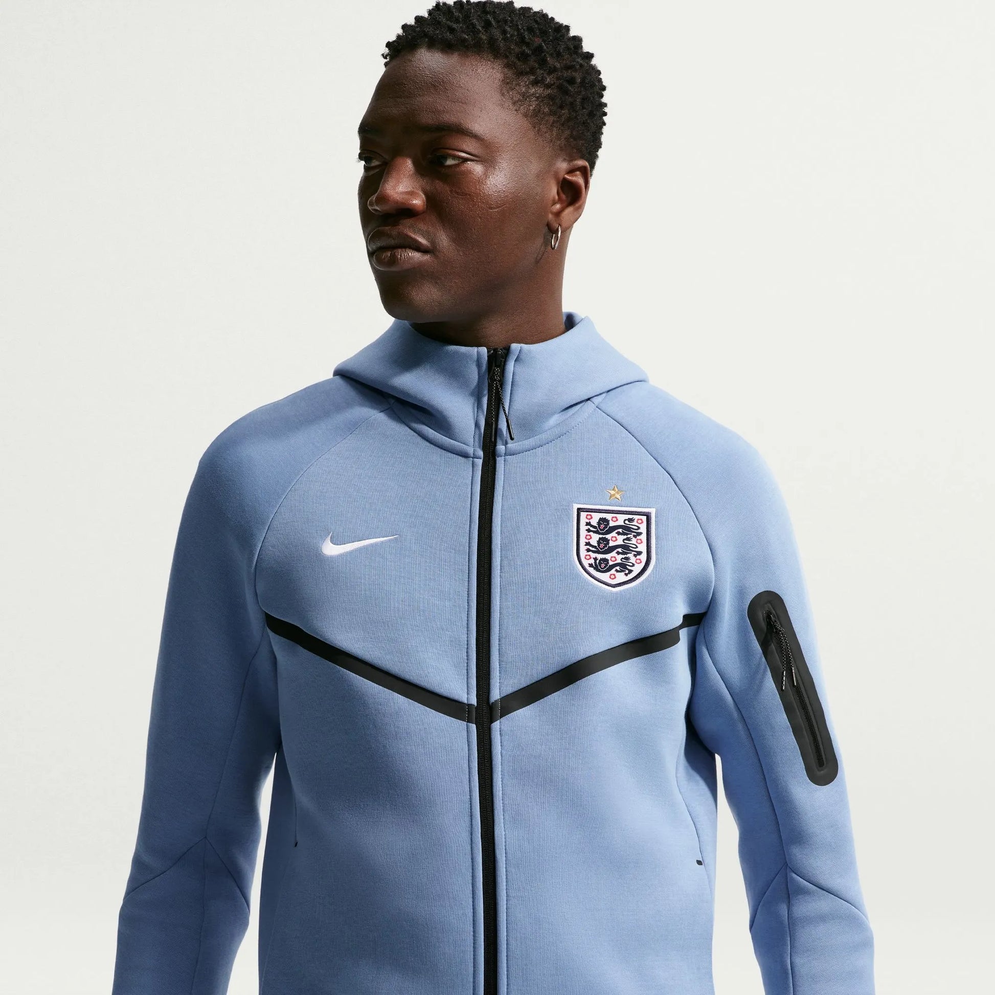 2026-27 England Men's Full-Zip Tech Fleece Hoodie Work Blue/White - Nike