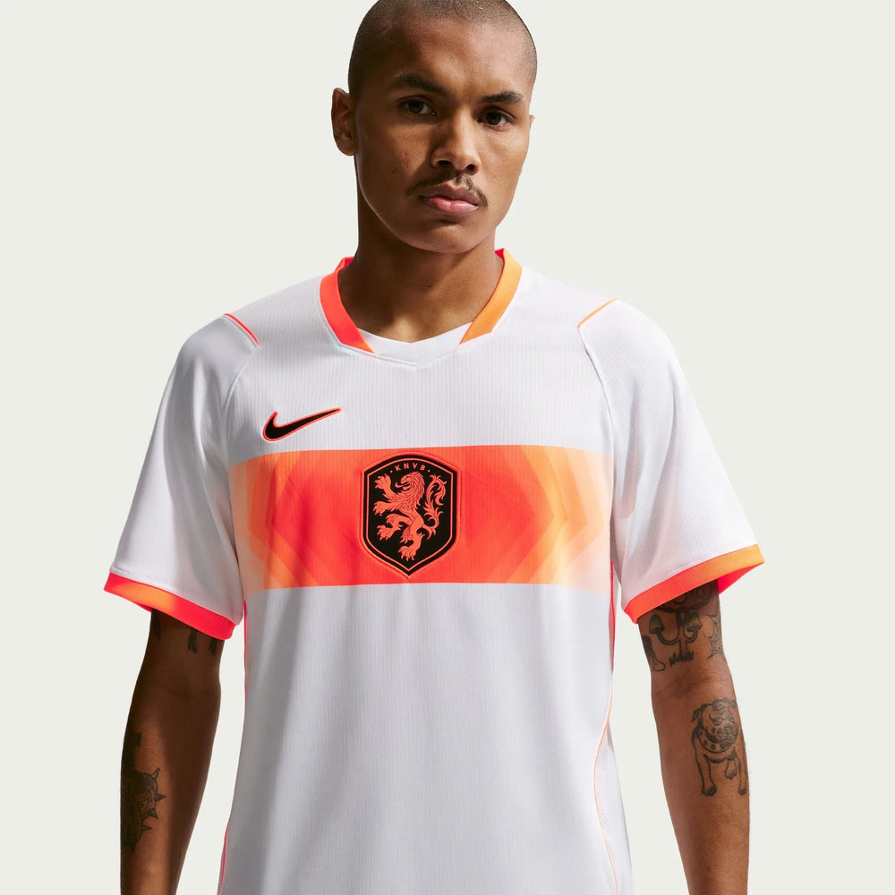 2026-27 Netherlands Men's Stadium Away Soccer Jersey White/Hyper Crimson/Black - Nike