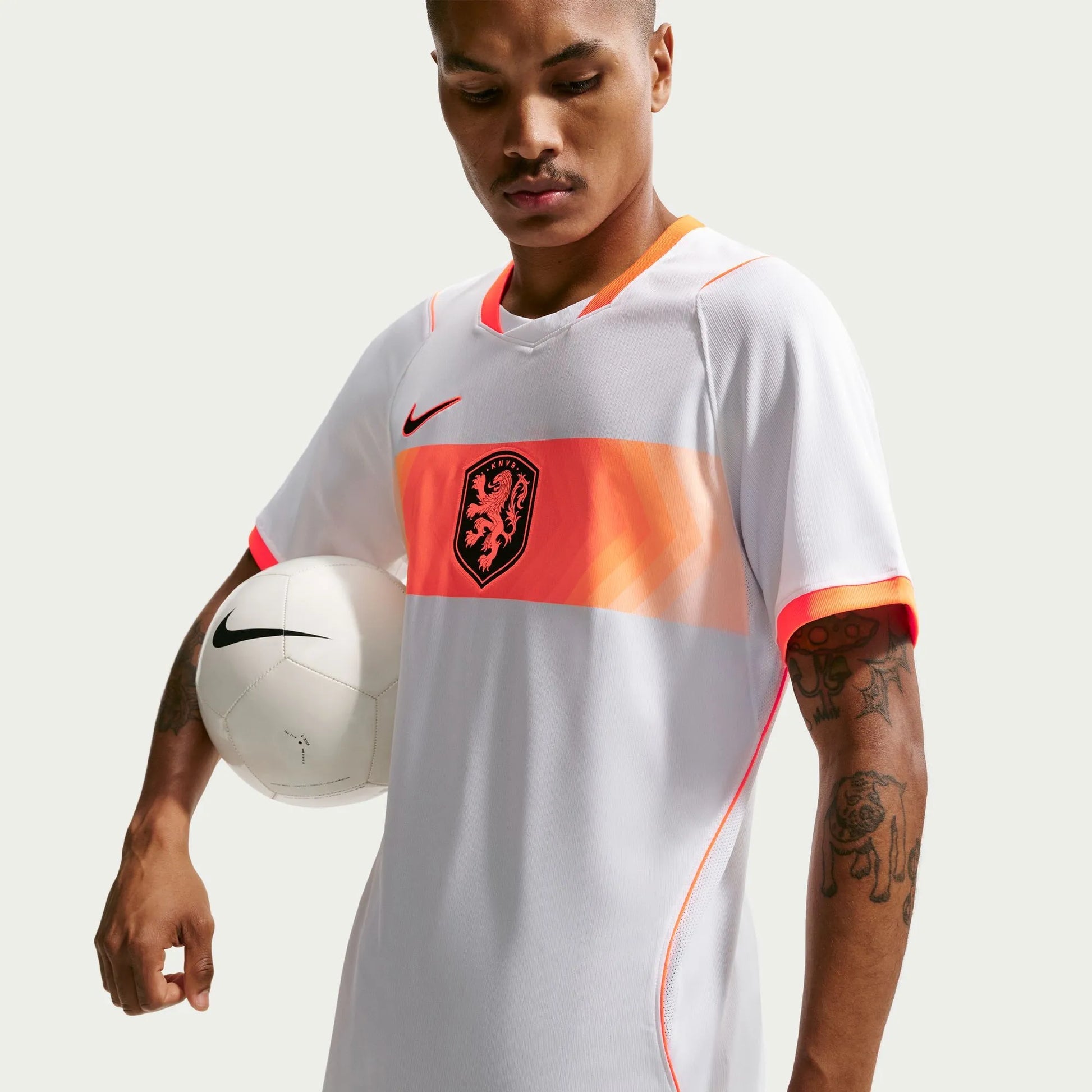 2026-27 Netherlands Men's Stadium Away Soccer Jersey White/Hyper Crimson/Black - Nike