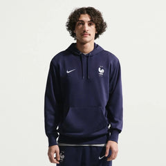 2026-27 France Men's Club French Terry Pullover Hoodie Blackened Blue/White - Nike