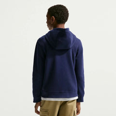 2026-27 France Youth Club Pullover Hoodie Blackened Blue/White - Nike