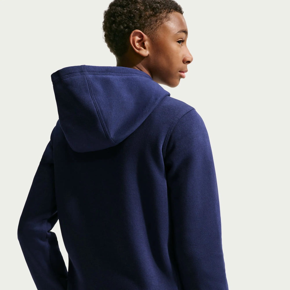 2026-27 France Youth Club Pullover Hoodie Blackened Blue/White - Nike