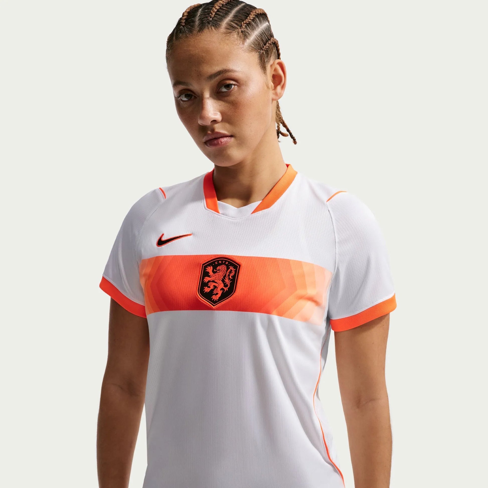2026-27 Netherlands Women's Stadium Away Soccer Jersey White/Hyper Crimson/Black - Nike