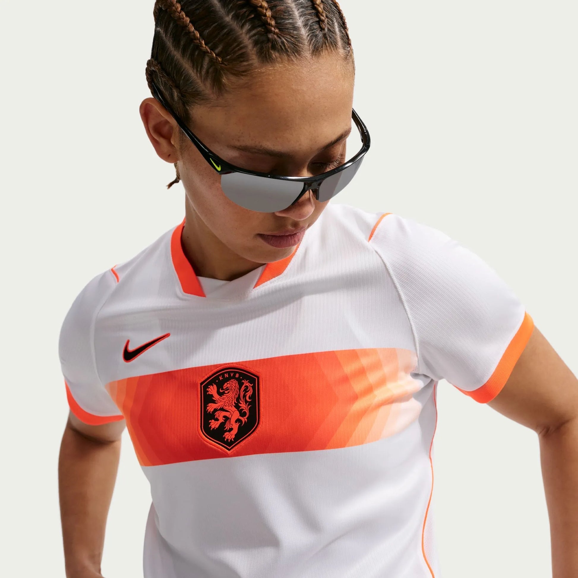 2026-27 Netherlands Women's Stadium Away Soccer Jersey White/Hyper Crimson/Black - Nike