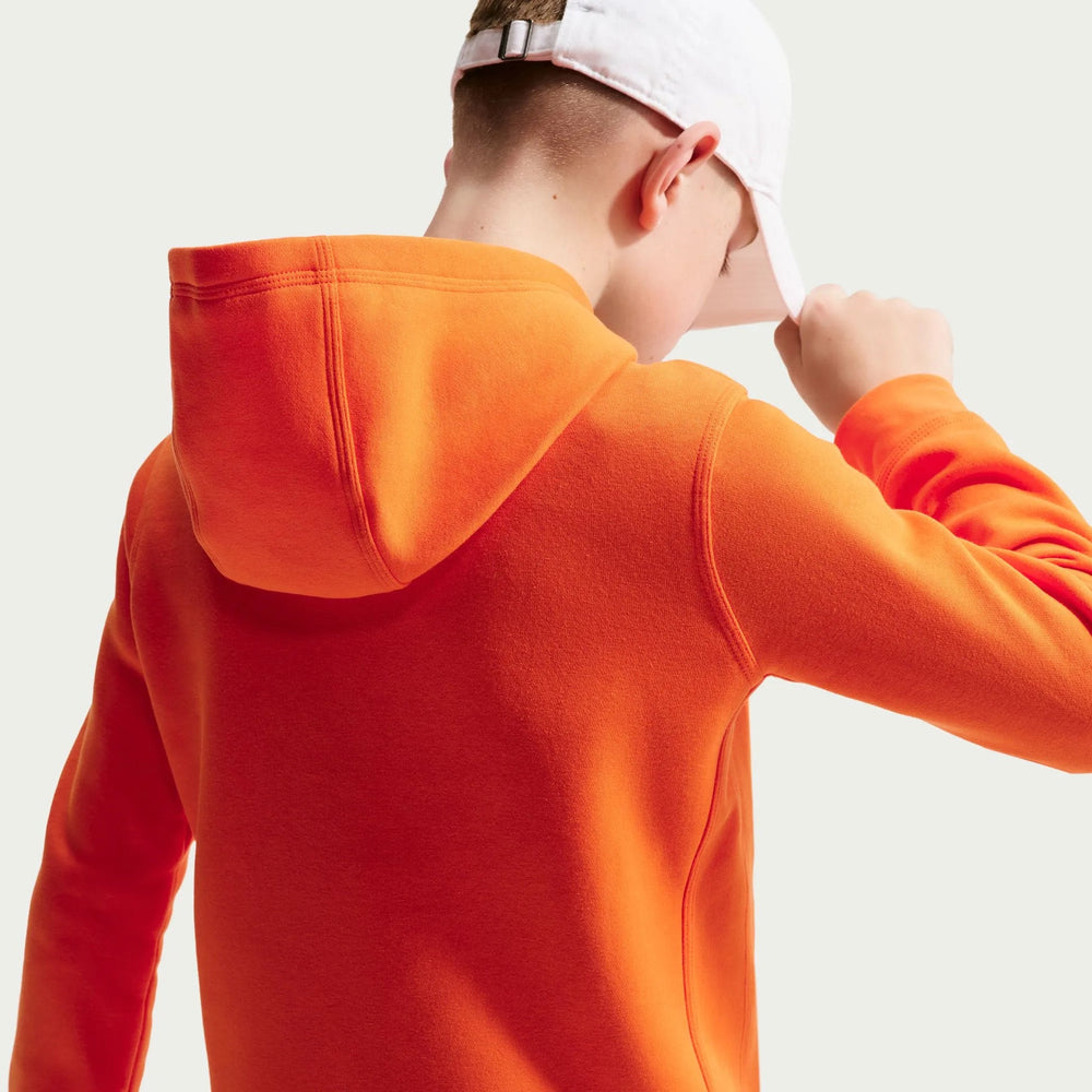 2026-27 Netherlands Youth Club Pullover Hoodie Safety Orange/Black - Nike