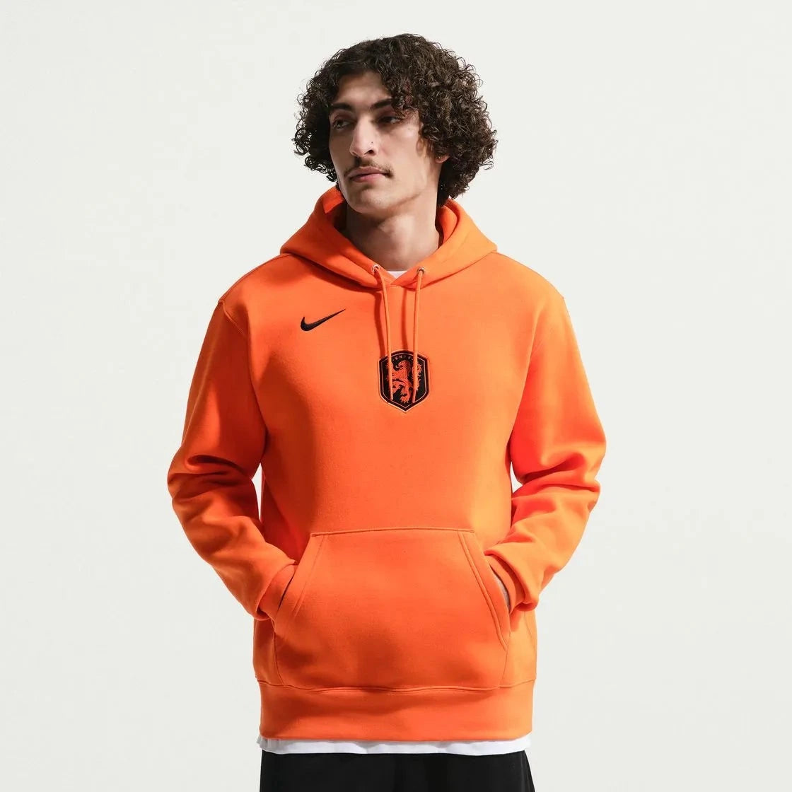 2026-27 Netherlands Men's Club Pullover Hoodie Safety Orange/Black - Nike