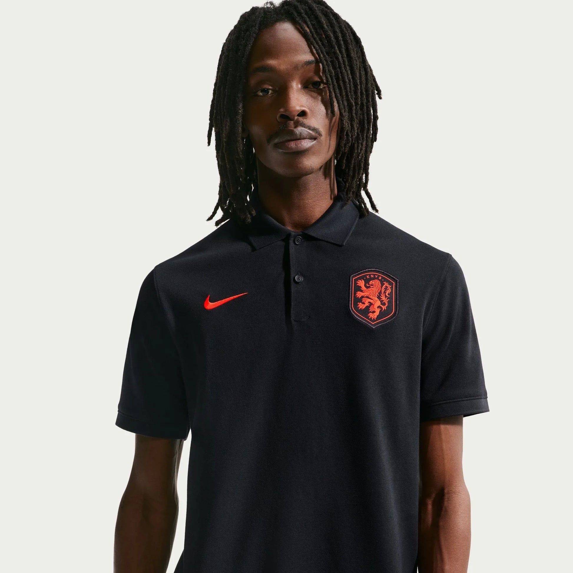 2026-27 Netherlands Men's The Polo 2.0 Black/Hyper Crimson - Nike